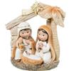 DRW Mistero - Nascita - Portale di Presepe in Resina Bianco e Beige 5x16x10 cm
