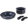 Russell Hobbs RH03321EU7 Smart Clip - Set di 8 padelle e padelle antiaderenti in ceramica con 2 manici staccabili, design impilabile, senza PFA, adatte al forno a induzione, blu marino