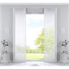 Gardinenbox Nizza 2019032-2 - Set di 2 tende a pannello in voile di cotone, 245 x 60 cm (altezza x larghezza), colore: bianco trasparente