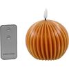 DRW Set di 4 candele a sfera di cera e LED con telecomando, colore caramello, 10 x 10 x 9 cm