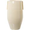 DRW Vaso da pavimento in ceramica in crema craquelé lucido 24x24x40 cm