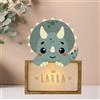 WONDEE Lampada Personalizzata Con Nome - Luce Notturna Bambini Triceratops, Regalo Neonato Maschio e Femmina, Regalo Battesimo Bimbo e Bimba, Regali Personalizzati Bambino e Bambina 0 1 2 3 4 anni