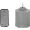 DRW Set di 4 candele in cera con LED e telecomando grigio 7,5 x 7,5 x 10 cm