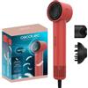 Cecotec Asciugacapelli Ionicare Rockstar Style Red. Compatto E Leggero 1500W Con Motore Brushless, 110.000 Rpm, Generatore Di Ioni, Impostazioni Temperatura E Velocità, Design Portatile