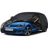 kayme Telo Copriauto da Esterno, Kayme Copertura per Auto Impermeabile Anti UV Vento Antipolvere a 7 Strati con Cerniera e Felpato, Compatibile Con Golf, Focus, Giulietta .Etc (Hatchback da 415 a 450cm)