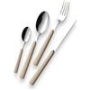 Eme Posaterie Set di 16 Posate Linea Fast, Acciaio inox, Con Manico a Linea, Elegante Set di Posate con Coltello, Forchetta, Cucchiaio per casa, ristorante lavabile in lavastovigli (Sabbia)