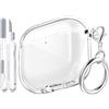 MHYALUDO Custodia compatibile con AirPods 5/4 Case, Custodia Airpods 5/4 | morbida TPU anti-ingiallimento, compatibile con AirPods 4 Custodia con kit di pulizia e graziosa fibbia rotonda,Bianco