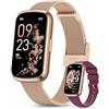 NAIXUES Smartwatch Donna, IP68 Orologio Fitness con 24 Modalità Sport, Ciclo Mestruale, Cardiofrequenzimetro, SpO2, Sonno, Activity Tracker Passi Calorie, Notifiche, Smartband per Android iOS Oro Rosa