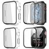 Xanewza 2 Pezzi per Apple iWatch SE2/SE/S6/S5/S4 40mm Vetro Temperato Pellicola Protettiva e 2 Pezzi per Apple iWatch S9/S8/S7 41mm Vetro Temperato Pellicola Protettiva(Trasparente)