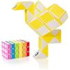 CUBIDI® Mini Serpenti Magici Puzzle - Gadget Regalo di Compleanno bambini, Regalini Festa Bambini - Serpente Giocattolo, Gioco Rompicapo Bambini e Adulti, Magic Snake - 36 Blocchi (Giallo)