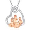CELESTIA Donna Collana Mamma Figlia e Figlio Ciondolo Cuore Argento 925 Gioielli Regali per Mamma