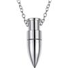 PROSTEEL Uomo Collana Pendente Cindolo Proiettile Portacenere Profumo Diffusore Contenitore, Catena Regolabile, Acciaio Inossidabile, Argento(Confezione Regalo)