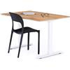 Mobili Fiver, Scrivania Fissa Clara 120x80 Rovere Rustico con Gambe Bianche, Nobilitato/Alluminio/Acciaio, Scrivania moderna per Ufficio