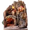 Holyart Borgo con Grotta Illuminato presepe Napoli 37x28x34 cm