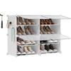 SONGMICS Scarpiera, Scaffale Portaoggetti Modulare a 4 Scomparti, Scarpiera da Ingresso Salvaspazio con Divisorio Regolabile e Sportello, Scomparto di 30 x 40 x 30 cm, Bianco LPC032W01
