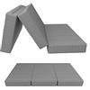 POKAR Materasso Pieghevole da Campeggio Materassino Materasso Auto Lettino da Viaggio Letto da Campeggio 140 x 195 x 15 cm, Grigio