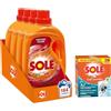 Sole Kit Sole, Detersivo Lavatrice Liquido Proteggi colore 164 lavaggi (4x41) + 1 confezione di Cura Lavatrice Classico, contro sporco e cattivi odori (250x2 ml)