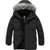 Wantdo Piumino Uomo Invernale Giacca Impermeabile Antivento Giubbotto di Media Lunghezza Versatile Cappotto con Cappuccio in Pelliccia per Viaggio Neve Nero S