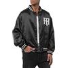 RED BRIDGE Redbridge Giacca da collegio in raso - Elegante giacca Varsity con ricamo e bottoni automatici, Nero , M