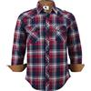 Coevals Club Camicia di flanella da uomo a maniche lunghe bottoni automatici in cotone con tasca vestibilità normale camicia per il tempo libero, 7# cachi blu carminio, S