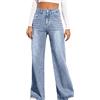 IQYU Baggy Jeans da donna a vita alta, jeans da donna Y2k vintage, vestibilità dritta, pantaloni larghi, pantaloni da donna, Blu, M