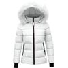 Generic Cappotto invernale da donna, con cappuccio, caldo, trapuntato, spesso, in cotone, con cappuccio, in vita, in peluche, per attività all'aperto, sci, snowboard, piumino da donna, bianco, M