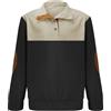 Generisch Felpa da uomo a corda, colletto alto, scollo Henley con bottone, felpa a maniche lunghe, calda, senza cappuccio, da uomo e da sport con abbottonatura, Nero3., 3XL