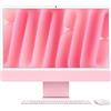 Apple iMac Computer desktop all-in-one: Chip M4, CPU 10-core e GPU 10-core: display Retina 24'', 16GB di memoria unificata, 512GB di archiviazione SSD, con accessori. Per iPhone/iPad; Rosa