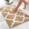 Homaxy tappetino da bagno antiscivolo, tappetino per il bagno lavabile, in microfibra soffice, assorbente, 50 x 76 cm, colore: beige
