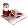 ihvan online Tappeto di preghiera musulmana e perline di preghiera con elegante confezione regalo,Janamaz,Sajadah,Tappeto di preghiera islamica morbido,Set di regali islamici, tessuto taffettà, bordeaux