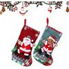 Zillary 2 Pezzi Calza Natalizia, Camino Calza di Natale, Decorazione Calza Natalizia, Calze da Appendere, per Albero di Natale Festa di Natale Decorazioni (Babbo Natale e Orso)