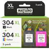 Matsuro 304 XL Multipack Cartuccia d'inchiostro Sostituzione per HP 304 XL con Chip Compatibile con HP Envy 5010 5020 5032 5030 5000 DeskJet 3760 3762 2600 2620 2630 2633 3720 3750