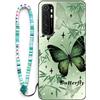 Sinyunron Cover Compatibile con Xiaomi Mi Note 10 Lite 4G,Custodia a Doppia Protezione 2 in 1 Antiurto e Anti-Graffio con Estetica Motivo+1×Boho Braccialetto Colorato,Farfalla-01