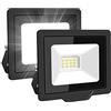 SKYWORLD 10W Faretto Led da Esterno 2 Pezzi, 2000LM Faro LED Esterno esterno, Bianco Freddo Faretto, IP66 Fari Led Interna ed Esterna per Cortile, Giardino, Pareti, Tetto (Guscio Nero)
