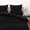 Blumtal Copripiumino Matrimoniale 250x200 e Federe 50x80 - Set di Lenzuola in microfibra extra morbida certificata Oeko-Tex, Set Copripiumino Matrimoniale con 2 Federe - 3 pezzi - Nero