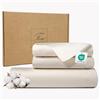 Ferò Set Copripiumino Una Piazza e Mezza Cotone 200x200, 2 Federe 50x75, Pregiato Raso di Cotone 300 TC Fibra Lunga con Proteine della Seta, Sacco Copri piumino singolo, Duvet Cover, Bianco Avorio
