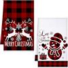 PPGGOPP Strofinacci Cucina Natalizio, 2pcs Asciugapiatti Natalizi, Strofinacci Natalizi Addobbi, Asciugamani Cucina Natale, Asciugapiatti Buon Natale, Strofinacci Natalizi, Asciugamano Natalizio (Colore A)