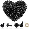TOAOB THE ONE AND ONLY BABY TOAOB 150 Pezzi Occhi di Sicurezza per Amigurumis con Rondelle 12 mm Nero Plastica Occhietti per Bambole Creazione Animale all'Uncinetto Pupazzi Creazione Artigianato Lavoretti