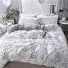 Lunoroey Set copripiumino per letto singolo con stampa di gatti in bianco e nero con stampa a scacchi, reversibile, per tutte le stagioni