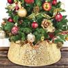 LIHAO Copri Base Albero Natale Oro Glitter, 40×20×60CM, Anello per Albero di Natale