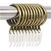 tonyg-p Confezione da 20 anelli per tende in metallo con ganci in plastica, diametro interno 30 mm, anelli per asta per tende (ottone)