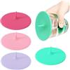 Hnonoxy 4 Pezzi Copertura in Vetro per Bicchiere in Silicone, 10cm Coperchi per Tazza in Silicone Riutilizzabile, Copertura in Vetro Gel di Silice, Coperchi Tazze Anti Polvere per Tisane, Bevanda