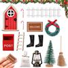 OUOQI Porta Degli Elfi Natale Accessori, Porta Elfo Natale Kit, Porta Gnomo Set Natalizio, Elfo Natale Accessori Natalizi, Magica Casetta Decorazioni Natalizie, Porta Elfo Natalizio Legno