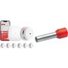 X-Sense Rilevatore di fumo X-Sense XS01-M ProConnected con stazione base SBS50 e terminali elettrici Klauke 47612 (100 PC (S), 2,5 cm), Rosso
