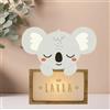WONDEE Lampada Personalizzata Con Nome - Luce Notturna Bambini Koala, Regalo Neonato Maschio e Femmina, Regalo Battesimo Bimbo e Bimba, Regali Personalizzati Bambino e Bambina (include cavo USB C)