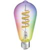 Hama Lampadina collegata WIFI E27, lampadina vintage filamento ST64, spirale decorativa RGB 2700-6500K, lampadina intelligente opaca, lampadina Alexa/Google Home, 4.9W, 470lm, dimmerabile, cde