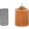 DRW Set di 4 candele in cera con LED e telecomando color caramello 7,5 x 7,5 x 10 cm