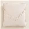 ROOM99 Chloe, federa decorativa, 45 x 45 cm, per camera da letto, soggiorno, con frange, colore crema chiaro