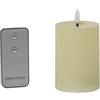 DRW Set di 4 candele in poliestere con LED e telecomando colore avorio, 7 x 7 x 10 cm