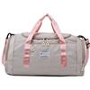 Vllcsla Borsa Sportiva Uomo Donna, Borsone Palestra Donna con Scomparto Scarpe, Tasca Bagnata, 28L, Borsa da Viaggio Borsa per Fine Settimana, Borsa Palestra Leggero Impermeabile (Rosa+Grigio)